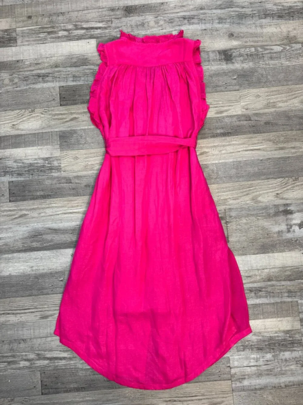 Sundance NWT Pink Button Front Sleeveless Midi/Maxi Dress Size XL Ruffle N32 - Picture 7 of 7